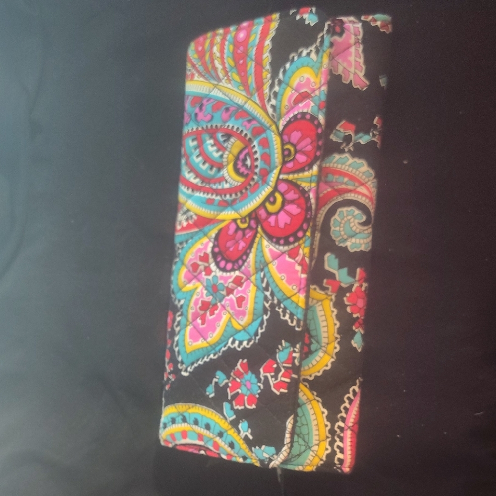 Vera Bradley Black and Pink Floral Clutch